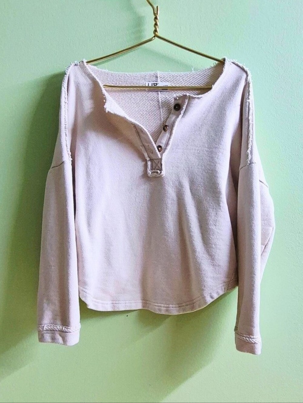 LIV Outdoor Cozy Slouchy French Terry Henley Sweater